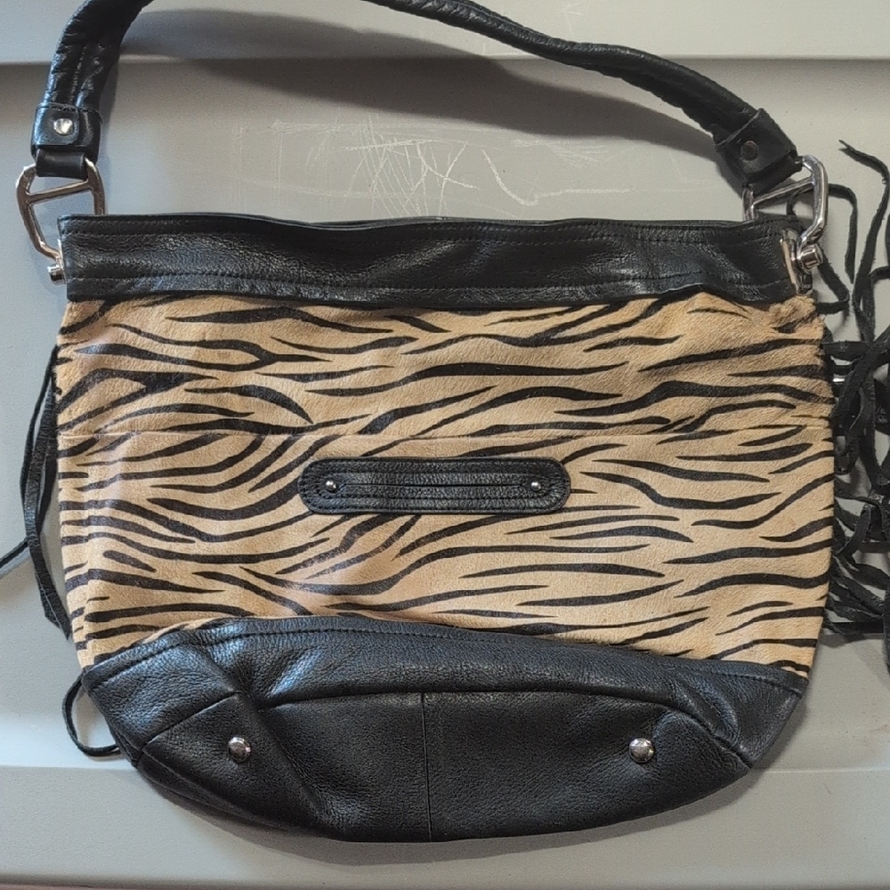B. Makowsky Zebra Print Shoulder Bag